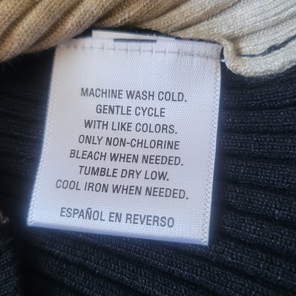 Style & Co Colorblock Turtleneck Sweater - Black, Cream, and Brown - Picture 10 of 11